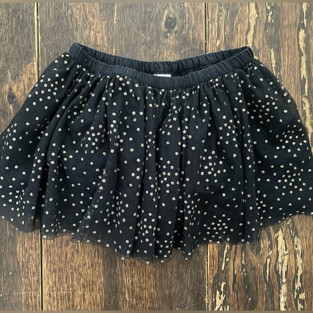 Like New! OshKosh B'gosh Toddler 12-18 Month Black & Gold Tulle Glitter Tutu